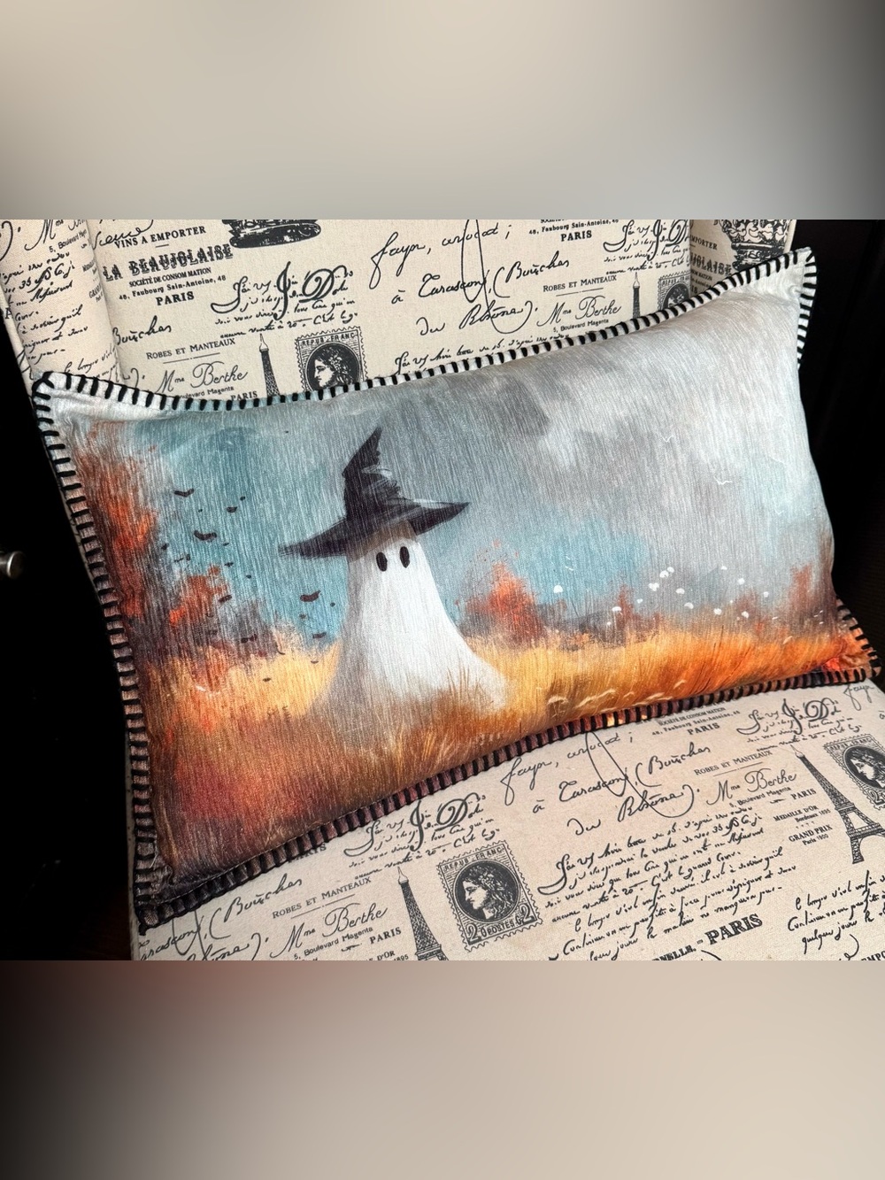 🍁 Sheffield Home Ghost Witch Decorative Throw Pillow Fall Decor NWT